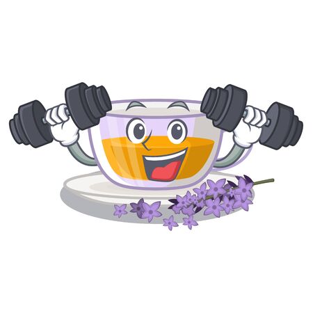 Fitness lavender tea in the mascot shape vector illustrationのイラスト素材