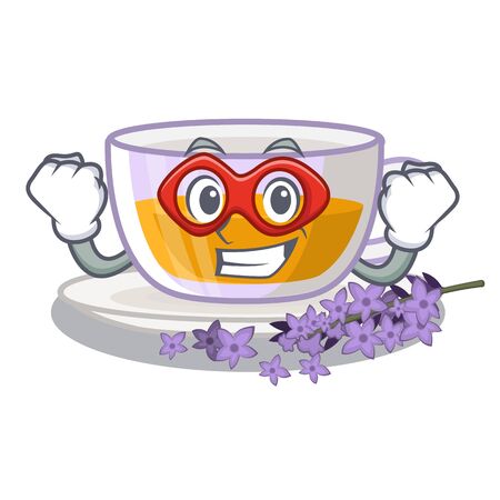 Super hero lavender tea isolated with the cartoonのイラスト素材
