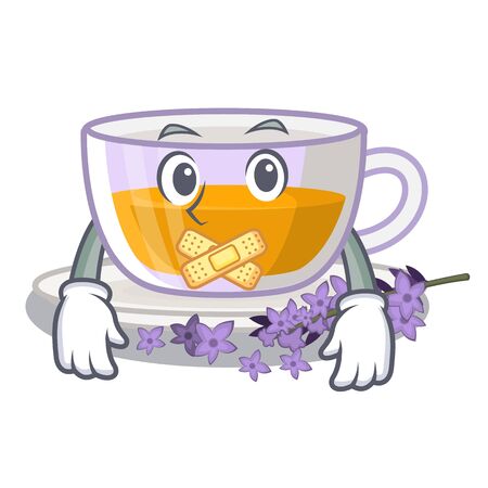 Silent lavender tea is poured cartoon bottleのイラスト素材