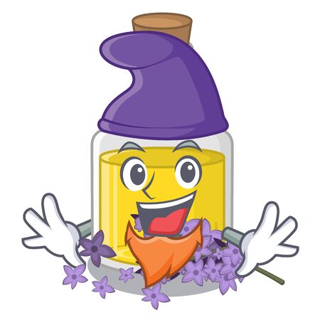 Elf lavender oil in a cartoon bottle vector illustrationのイラスト素材