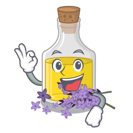 Okay lavender oil isolated with the mascot vector illustrationのイラスト素材