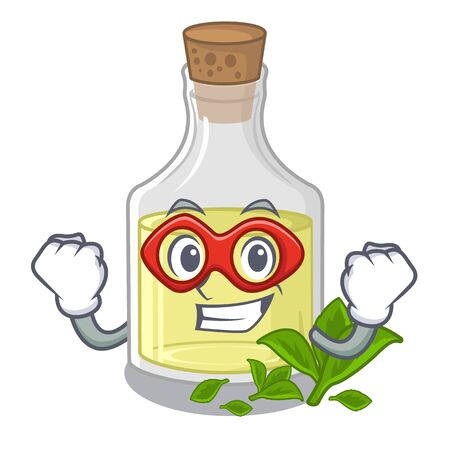 Super hero peppermint oil in the cartoon shape vector ilustrationのイラスト素材