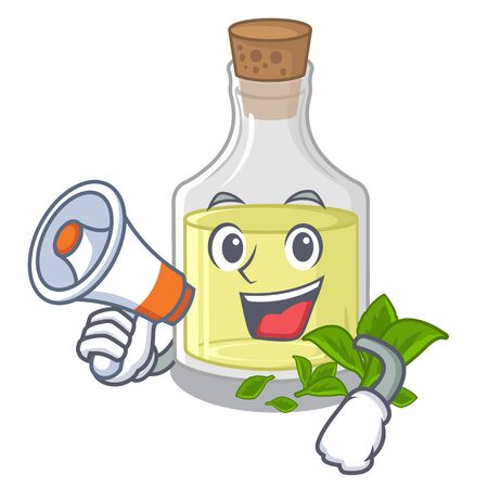 With megaphone peppermint oil isolated in the cartoon vector illustrationのイラスト素材