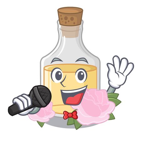 Singing rose oil in the cartoon shapeのイラスト素材