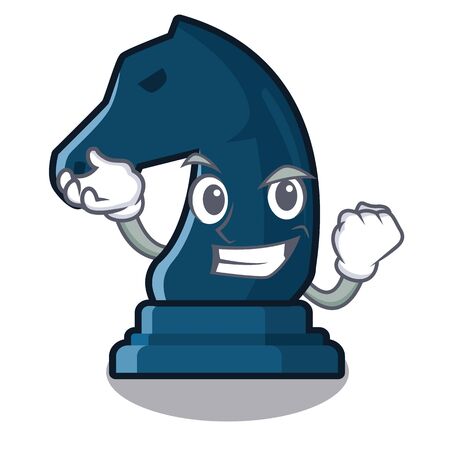 Successful chess knight next to cartoon tableのイラスト素材