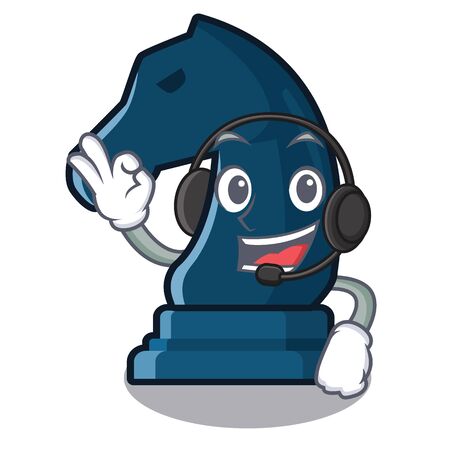 With headphone knight chess toys in character shapeのイラスト素材