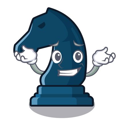Grinning chess knight next to cartoon tableのイラスト素材