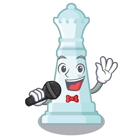 Singing chess queen in the cartoon shapeのイラスト素材