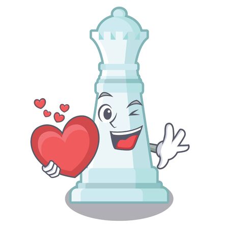With heart chess queen in the cartoon shapeのイラスト素材