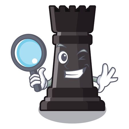 Detective rook chess isolated in the mascotのイラスト素材