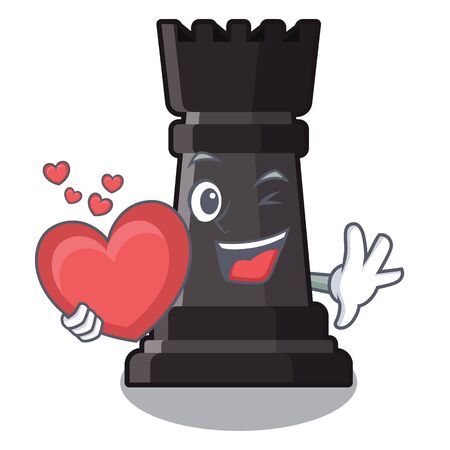 With heart rook chess in the character shapeのイラスト素材