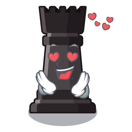 In love rook chess in the character shapeのイラスト素材