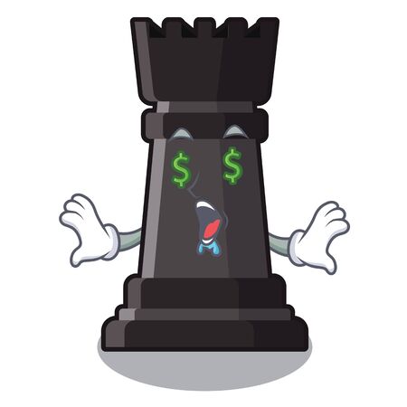 Money eye rook chess on a cartoon chairのイラスト素材