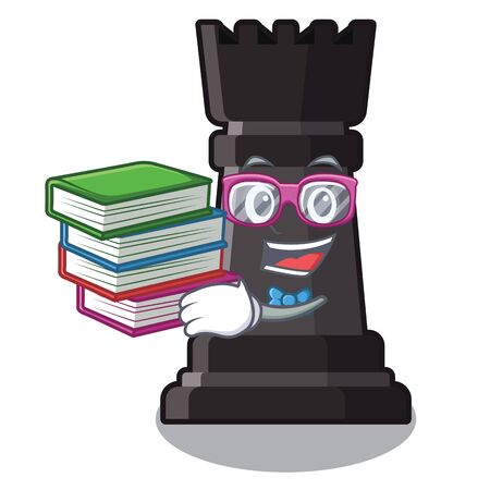 Student with book rook chess on a cartoon chairのイラスト素材