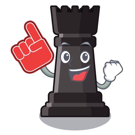 Foam finger rook chess on a cartoon chairのイラスト素材