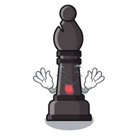 Tongue out bishop chess in the cartoon shapeのイラスト素材