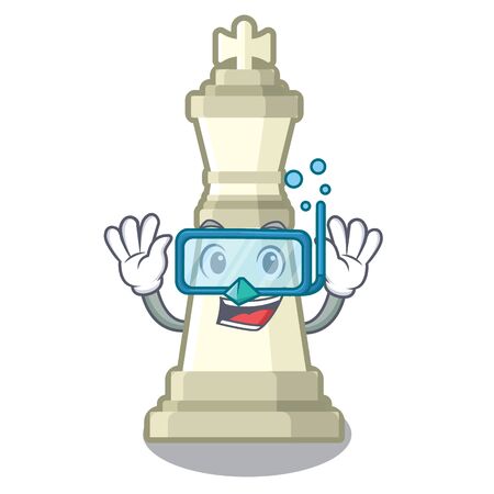Diving chess king on a the mascotのイラスト素材