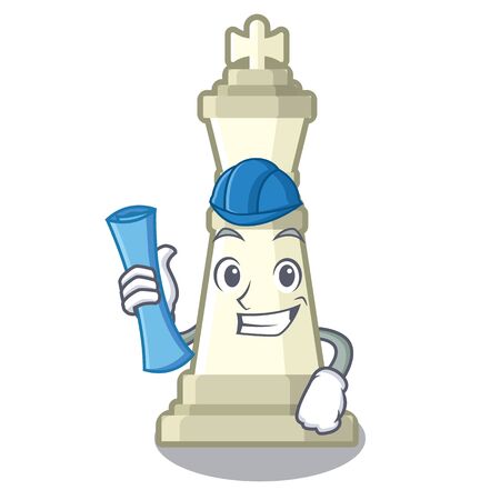 Architect chess king on a the mascotのイラスト素材