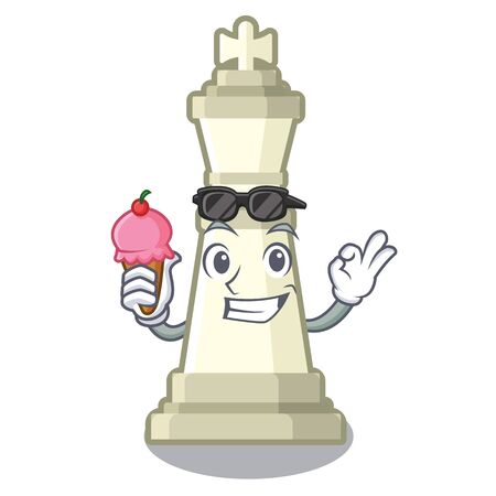 With ice cream chess king on a the mascotのイラスト素材