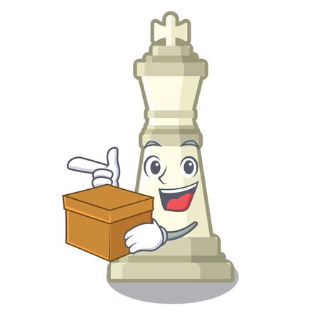 With box chess king on a the mascotのイラスト素材