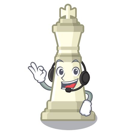 With headphone king chess in the cartoon shapeのイラスト素材
