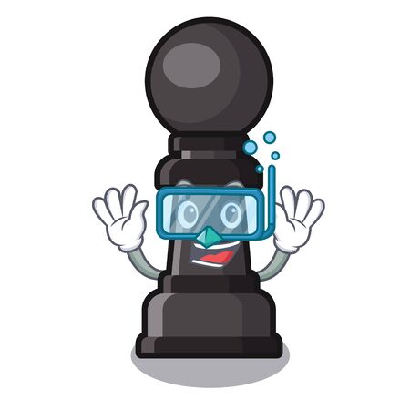 Diving chess pawn toy the shape mascot vector illustrationのイラスト素材