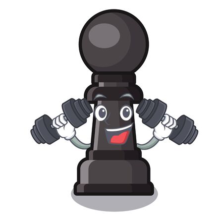 Fitness chess pawn isolated with the cartoonのイラスト素材
