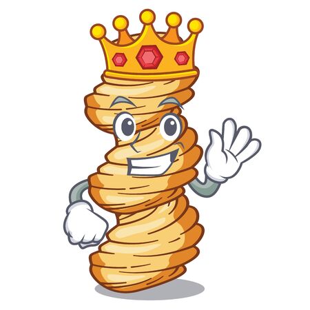 King cellentani pasta in a cartoon bowlのイラスト素材