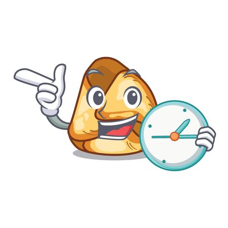 With clock fusi istriani isolated with the characterのイラスト素材