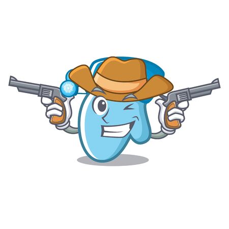 Cowboy winter gloves in the character cabinetsのイラスト素材