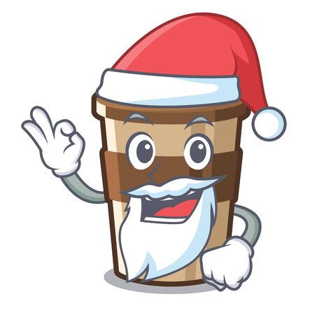 Santa espresso is placed above mascot tableのイラスト素材