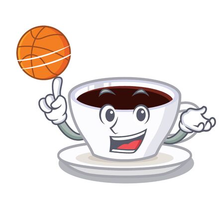 With basketball latte macchiato isolated with the mascotのイラスト素材