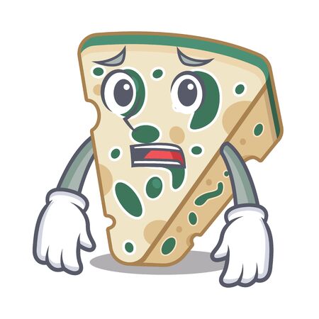 Afraid blue cheese in the character fridgeのイラスト素材