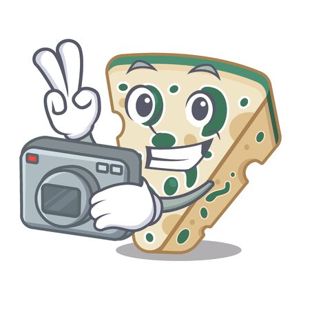 Photographer blue cheese in the character fridgeのイラスト素材