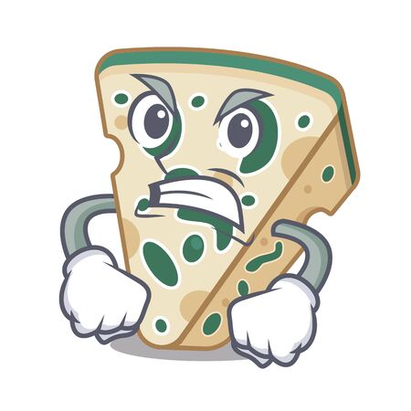 Angry blue cheese in the character fridgeのイラスト素材