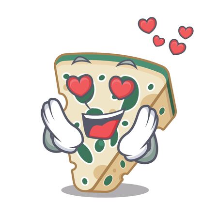 In love blue cheese in the character fridgeのイラスト素材