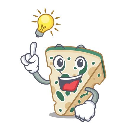 Have an idea blue cheese isolated with the mascotのイラスト素材