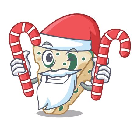 Santa with candy blue cheese isolated with the mascotのイラスト素材