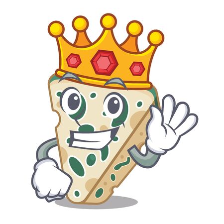 King blue cheese isolated with the mascotのイラスト素材