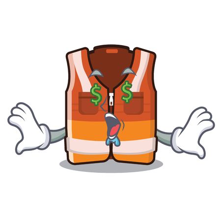 Money eye safety vest stored in cartoon closetのイラスト素材