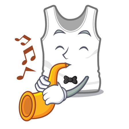 With trumpet undershirt folded in a cartoon closetのイラスト素材