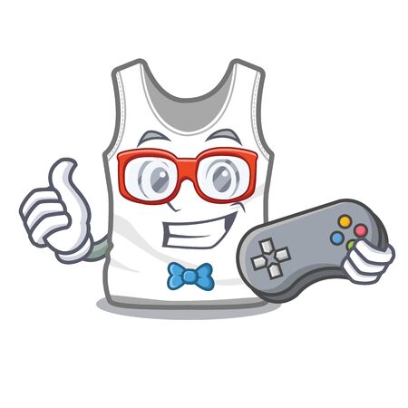 Gamer undershirt folded in a cartoon closetのイラスト素材