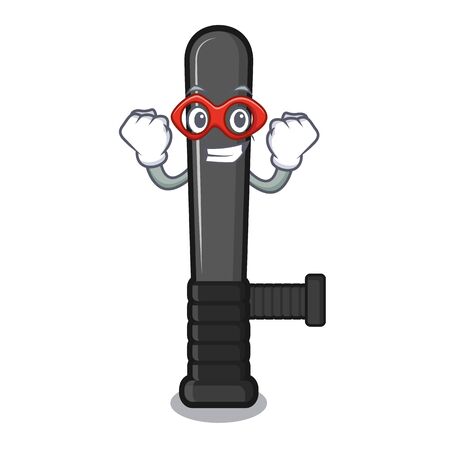 Super hero police baton in the mascot shapeのイラスト素材