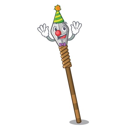 Clown spear cartoon in the warehouse roomのイラスト素材