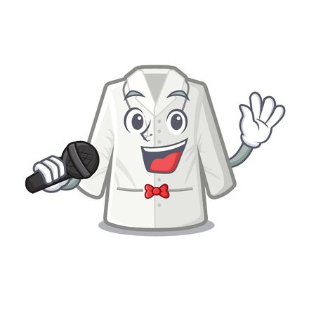 Singing doctor coat stored in mascot cupboard vector illustrationのイラスト素材