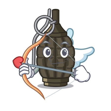 Cupid grenade isolated with on the character vector illustrationのイラスト素材