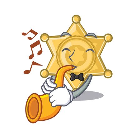 With trumpet star police badge the character shape vector illustrationのイラスト素材