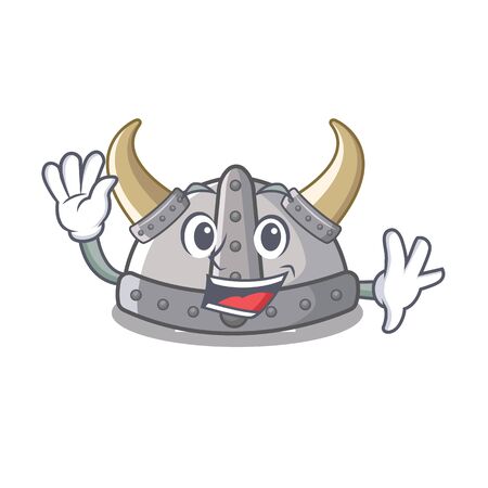 Waving viking helmet in the cartoon shape vector illustrationのイラスト素材