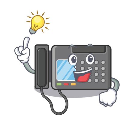 Have an idea fax machine stuck the cartoon wall vector illustrationのイラスト素材