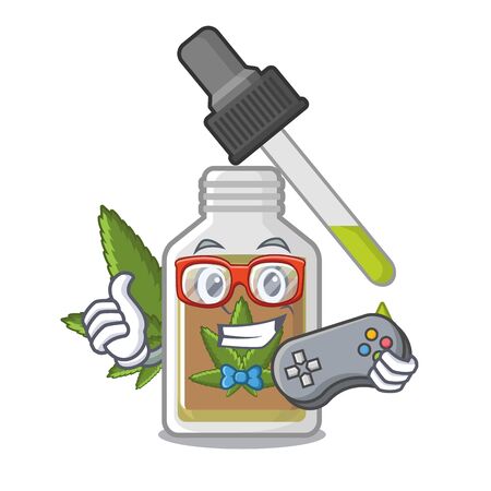 Gamer hemp oil isolated with the cartoon vector illustrationのイラスト素材